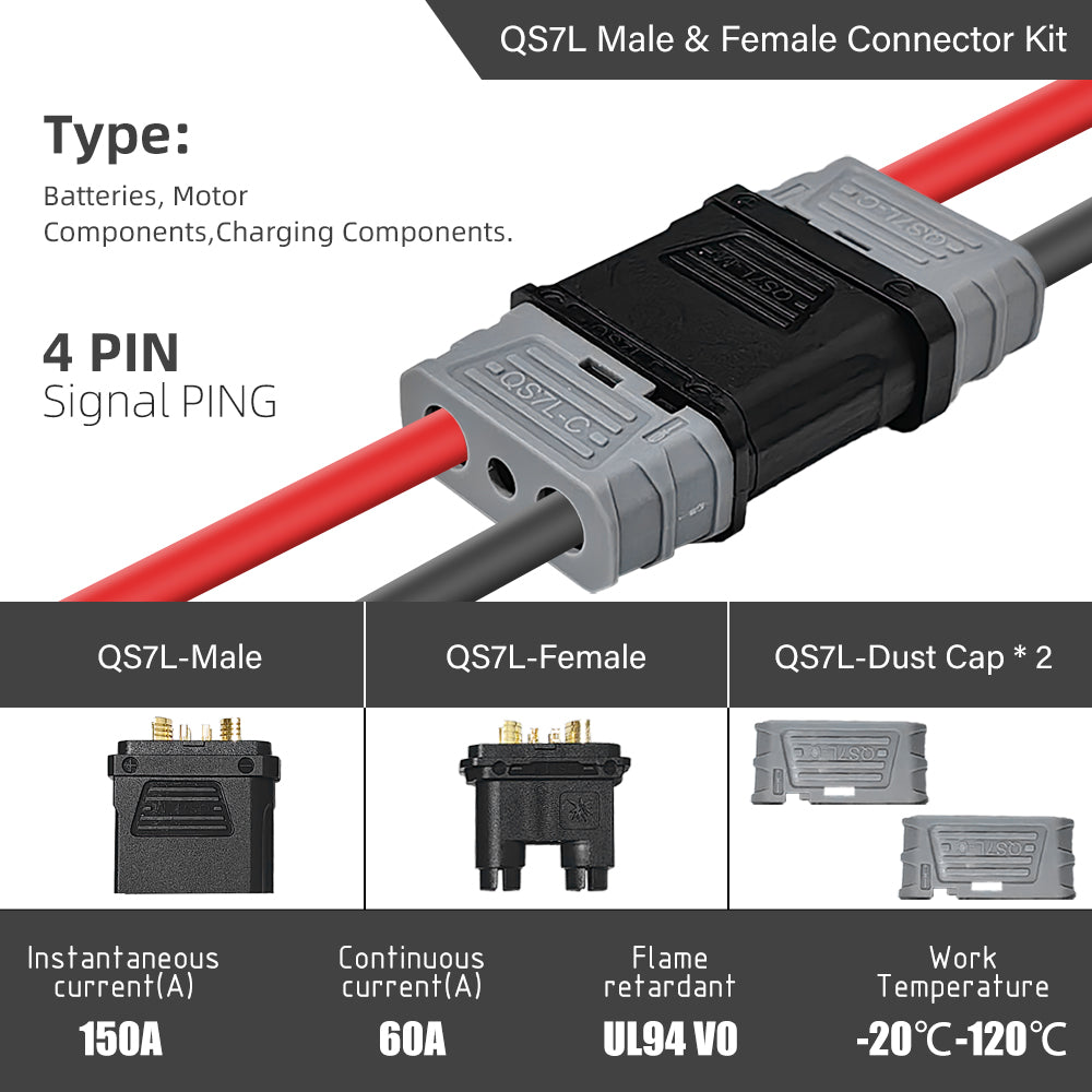 QS7-L Anti-Spark Connector Male And Female With Cover